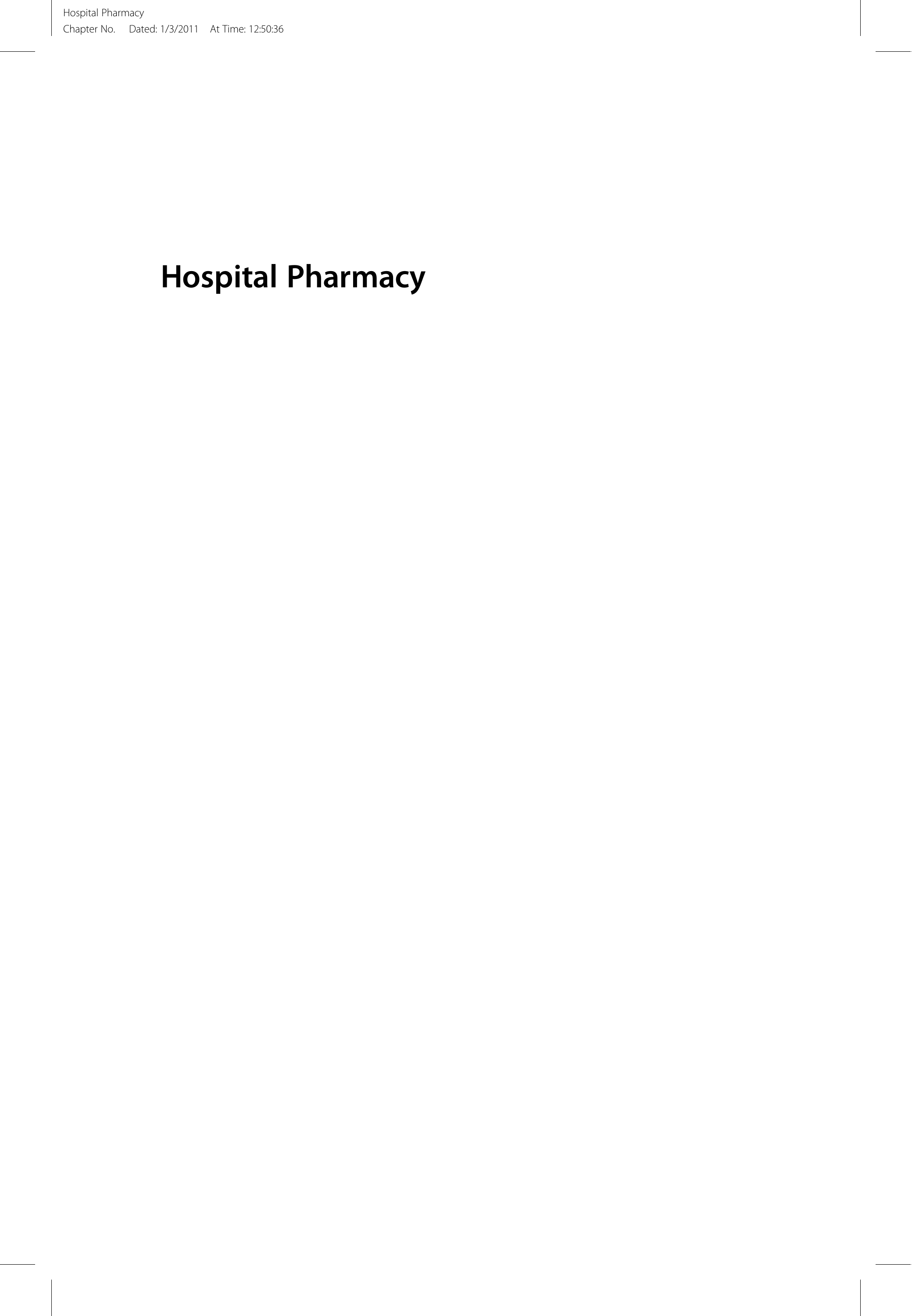 Hospital Pharmacy