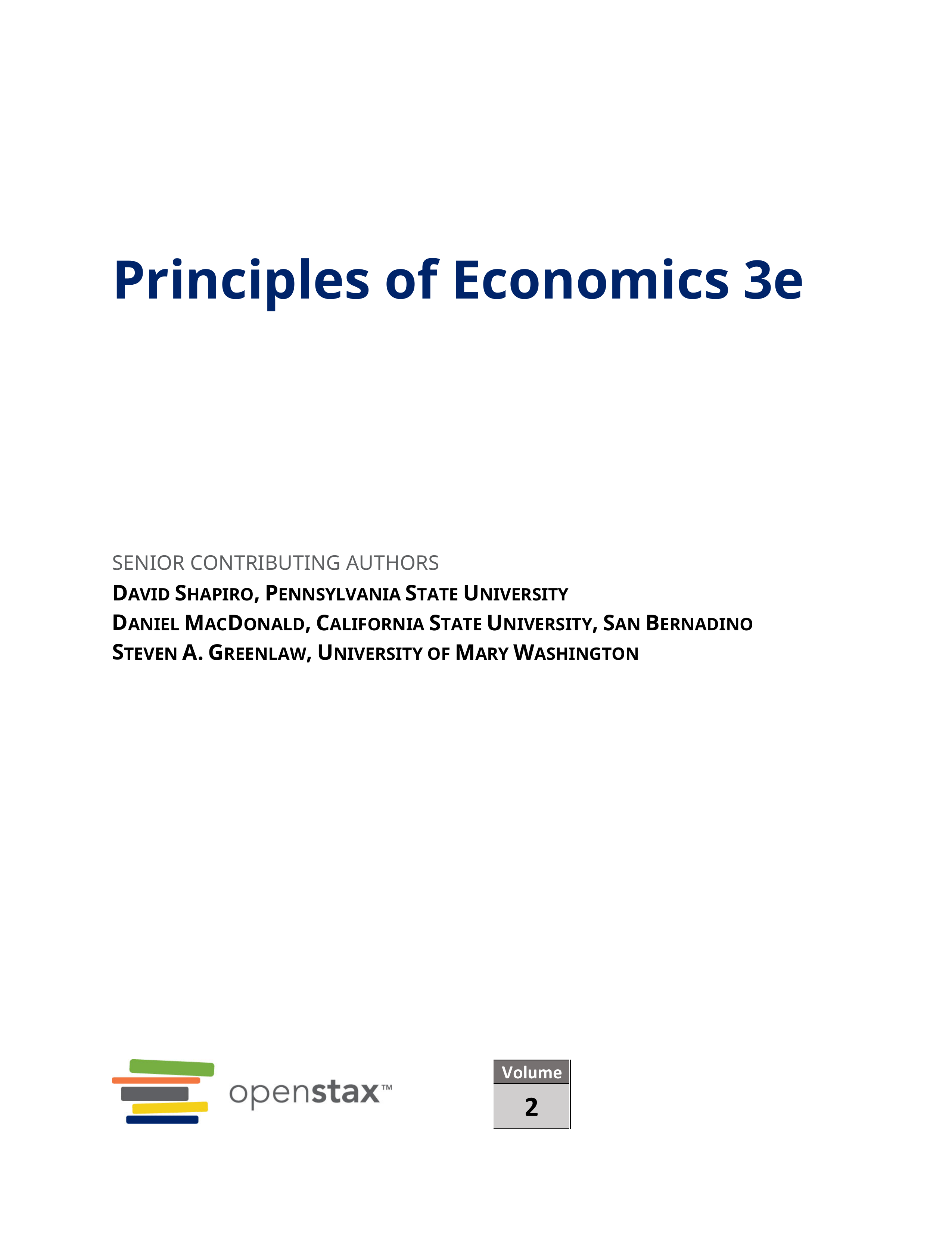 Principles of Economics 3e (paperback, B&w)